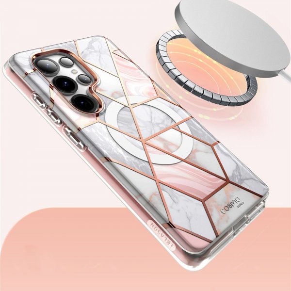 Supcase Samsung Galaxy S25 Ultra Cover Cosmo MagSafe Pink Marble