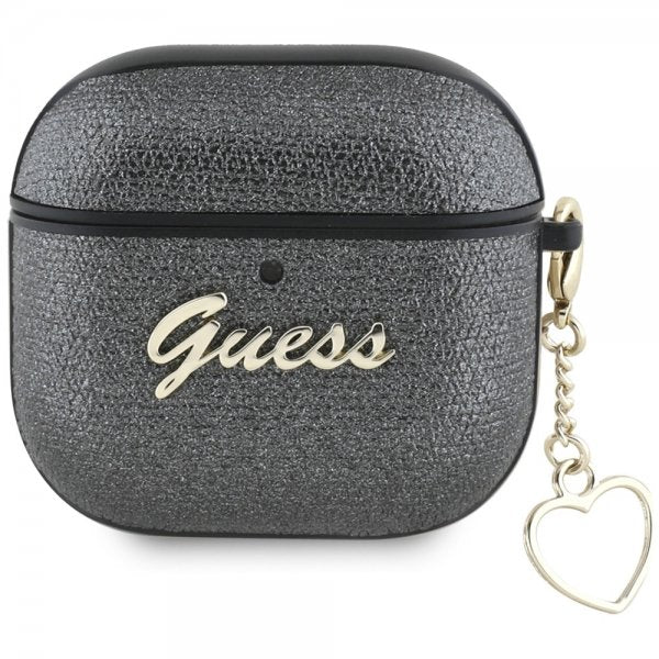 Guess AirPods 4 Cover Metallic Script Charm Sort