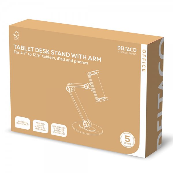 Deltaco Tablet Bordholder med Arm 4.7" - 12.9"