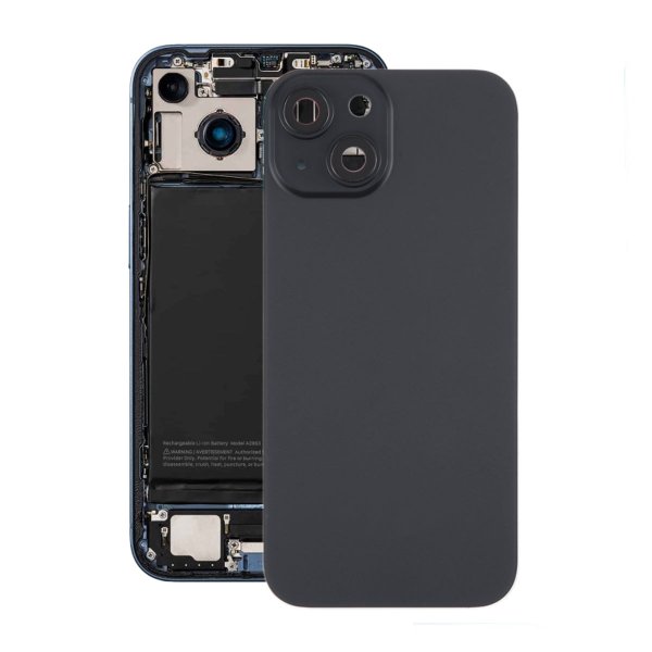 iPhone 15 Bagside Glas med Magnet og Kameralinse - Sort