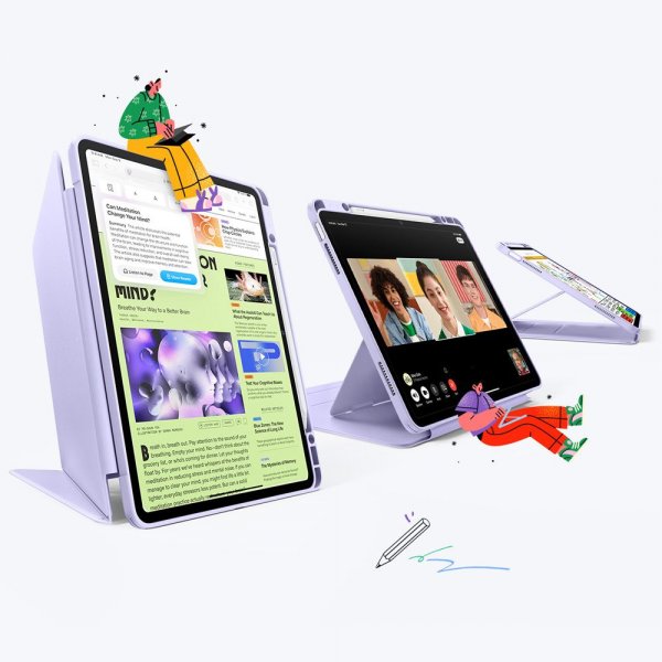 ESR iPad Air 13 (M2/M3/M4) Cover Flip Hybrid Lilla