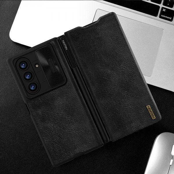 Nillkin Samsung Galaxy Z Fold 7 Cover Qin Pro Læder Sort