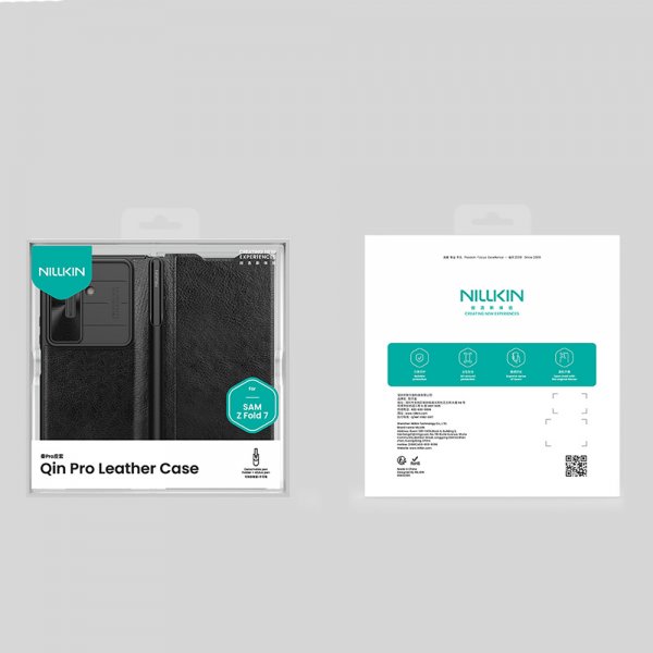 Nillkin Samsung Galaxy Z Fold 7 Cover Qin Pro Læder Sort