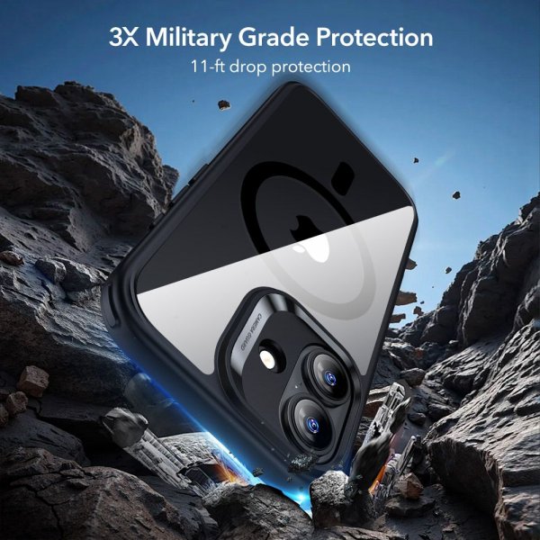 ESR iPhone 17 Cover og Skærmbeskytter Classic Hybrid MagSafe Sæt Sort Gennemsigtig