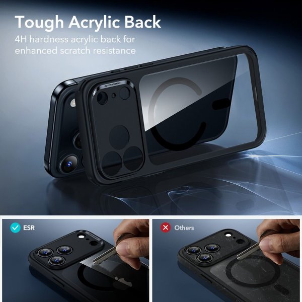 ESR iPhone 17 Pro Cover og Skærmbeskytter Classic Hybrid MagSafe Sæt Sort Gennemsigtig