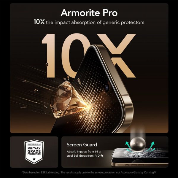 ESR iPhone 17 Pro Max Skærmbeskyttelse UltraFit Armorite