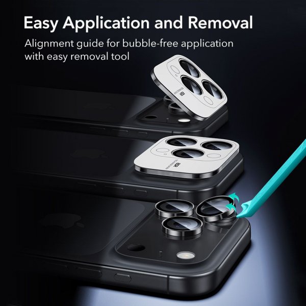 ESR iPhone 14/15/16/17 Pro & Pro Max Kamerabeskyttelse Armorite Sort