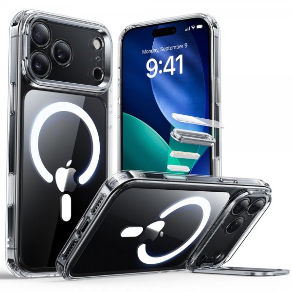 ESR iPhone 17 Pro Max Cover Classic Hybrid Kickstand MagSafe Transparent