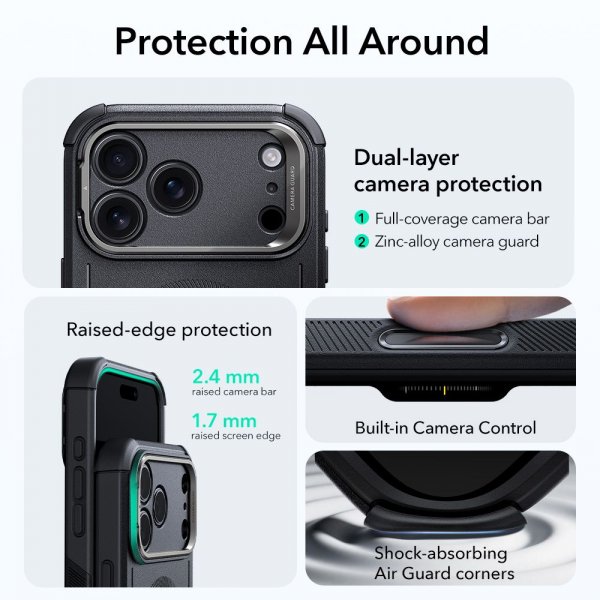 ESR iPhone 17 Pro Cover Cyber Tough Kickstand MagSafe Sort