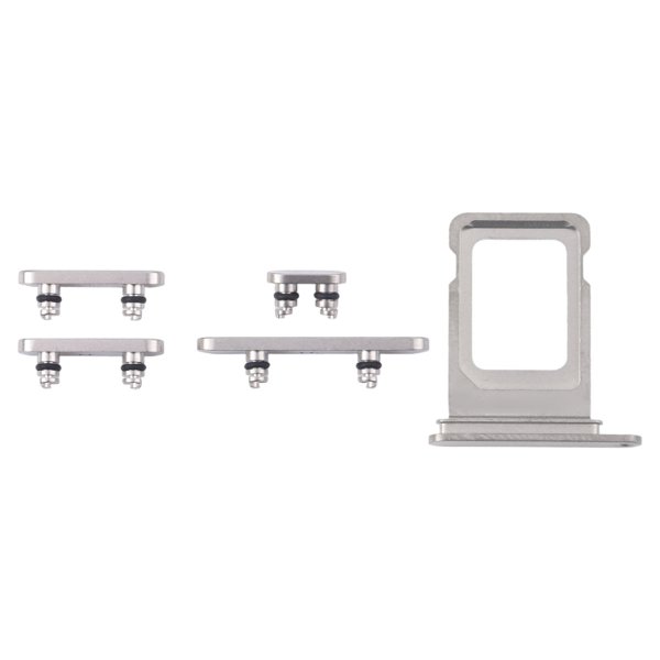 Knapper og SIM-kortholder til iPhone 16 Pro og 16 Pro Max - Hvid