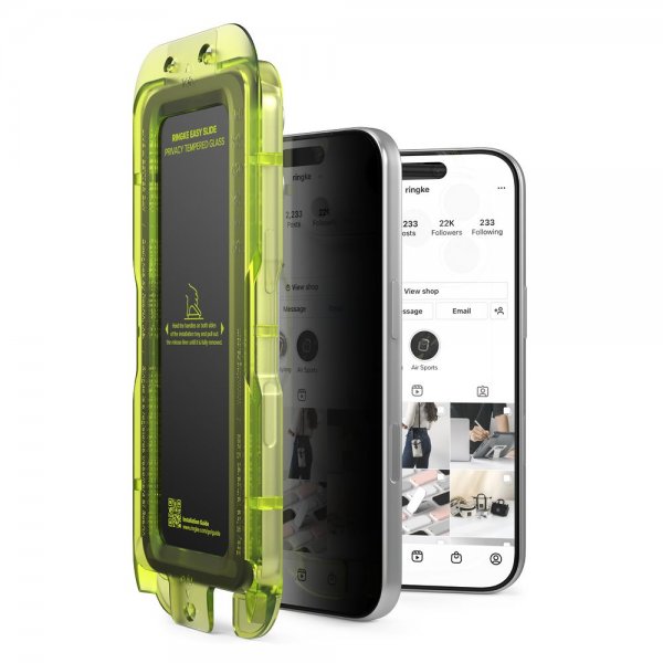Ringke iPhone 17 Pro Skærmbeskyttelse Easy Slide Privacy 2-pak