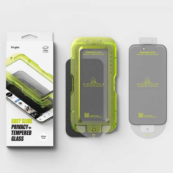 Ringke iPhone Air Skærmbeskyttelse Easy Slide Privacy 2-pak