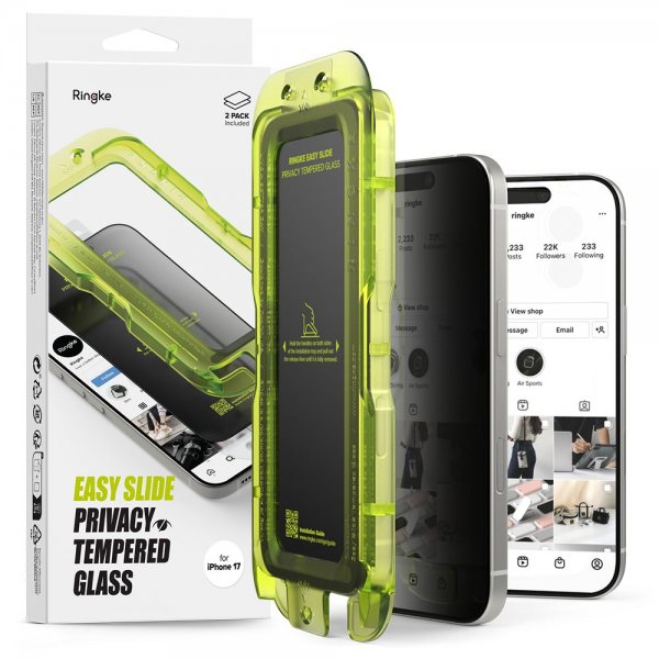 Ringke iPhone 17 Skærmbeskytter Easy Slide Privacy 2-pak