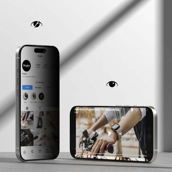 Ringke iPhone 17 Skærmbeskytter Easy Slide Privacy 2-pak