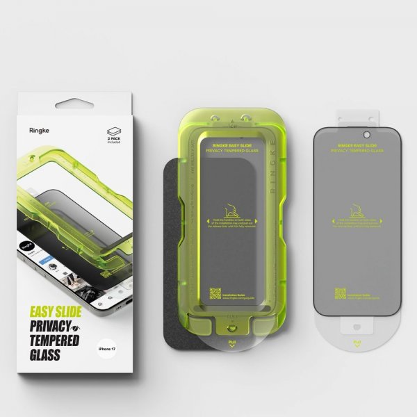 Ringke iPhone 17 Skærmbeskytter Easy Slide Privacy 2-pak