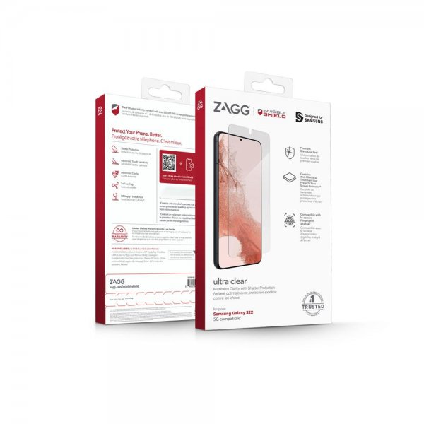ZAGG InvisibleShield Samsung Galaxy S22 Skærmbeskytter Ultra Clear