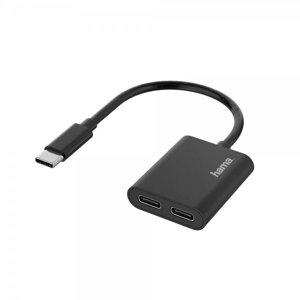 Hama USB-C Lyd/Opladningsadapter 2-i-1
