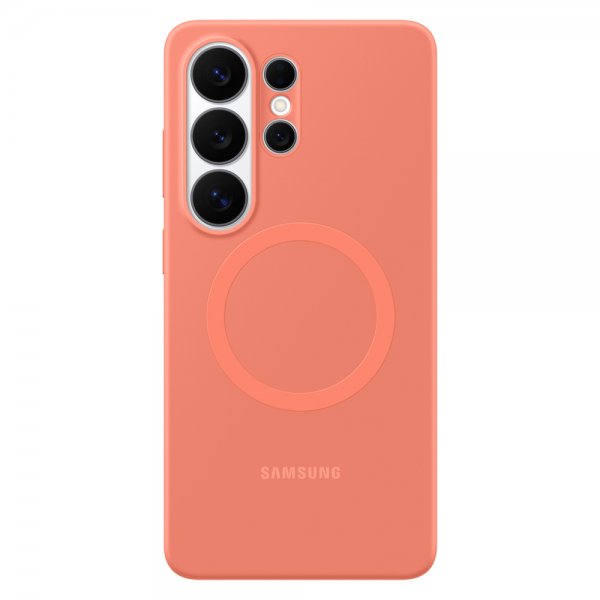 Samsung Original Galaxy S26 Ultra Cover Silicone Magnet Case Coral Red