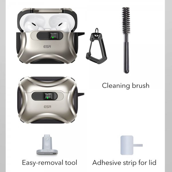 ESR AirPods Pro 3 Cover Cyber FlickLock MagSafe Sølv