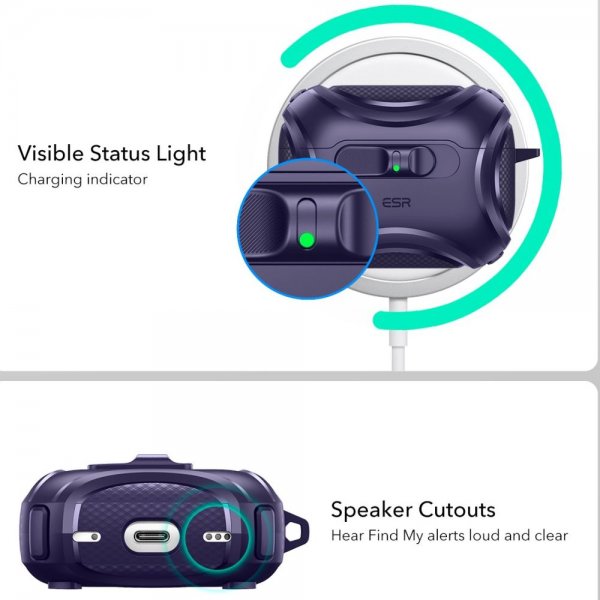 ESR AirPods Pro 3 Skal Cyber FlickLock MagSafe Lilla