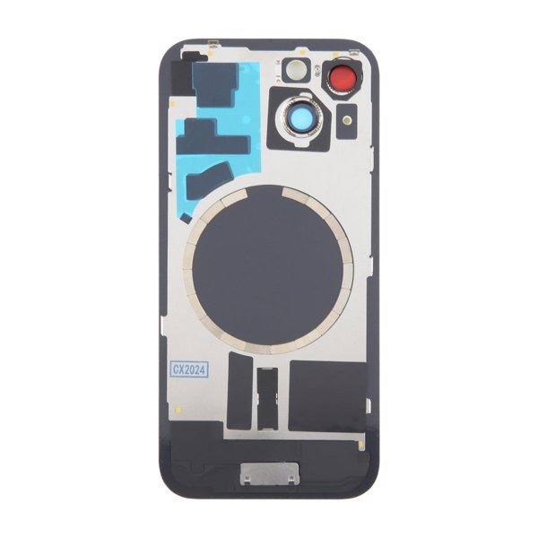 iPhone 15 Bagside Glas med Magnet og Kameralinse - Gul