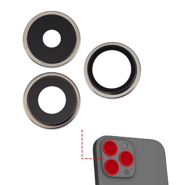 Kameralinse med metalramme iPhone 15 Pro - Naturlig Titanium