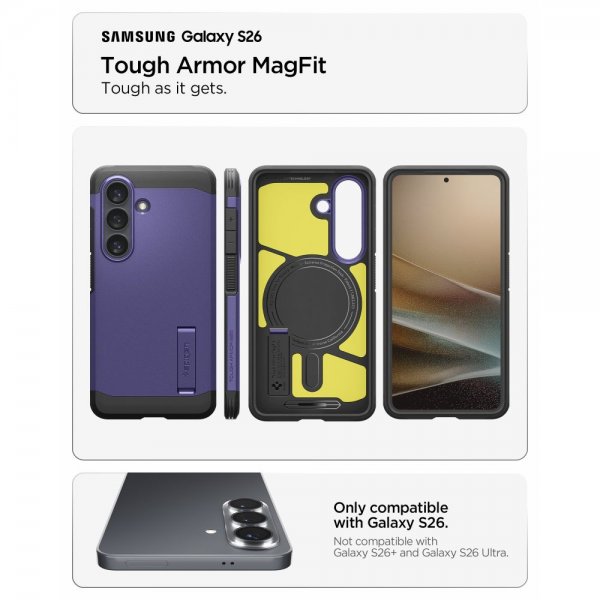 Spigen Samsung Galaxy S26 Cover Tough Armor MagFit Ash Violet