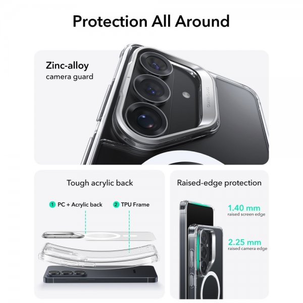 ESR Samsung Galaxy S26 Plus Cover Classic Hybrid Kickstand MagSafe Transparent
