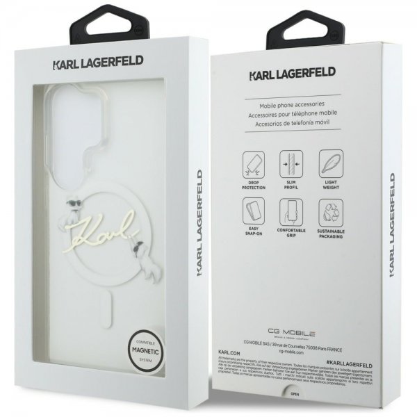 Karl Lagerfeld Samsung Galaxy S26 Ultra Cover Script MagSafe Transparent
