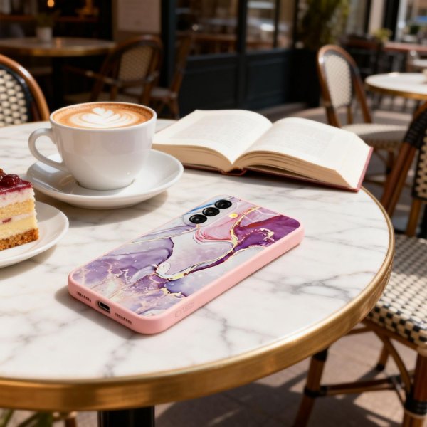 Tech-Protect Samsung Galaxy A57 Cover Icon Pink Marble