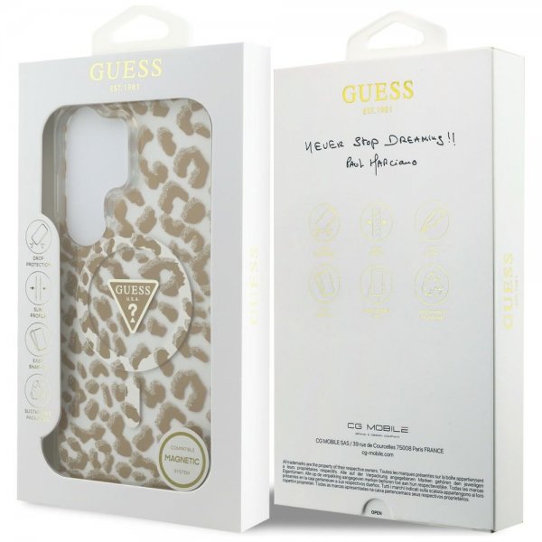 Guess Samsung Galaxy S26 Ultra Cover Leopard Print MagSafe Brun