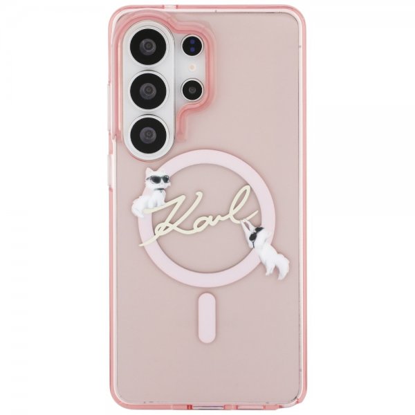 Karl Lagerfeld Samsung Galaxy S26 Ultra Cover Script MagSafe Pink