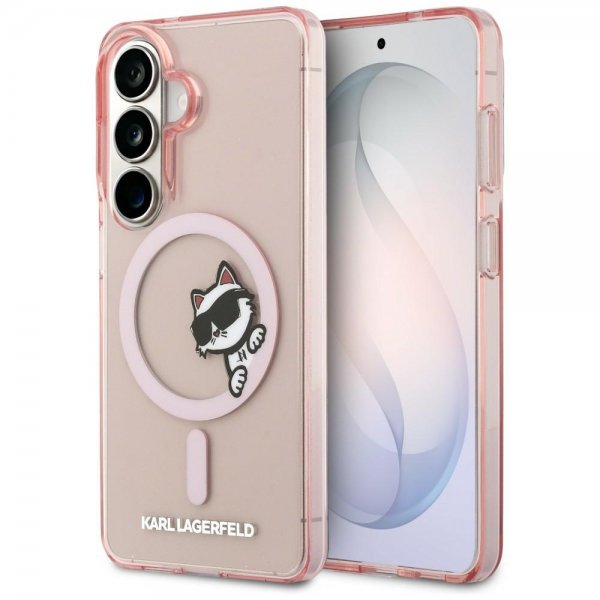 Karl Lagerfeld Samsung Galaxy S26 Cover Choupette Peekaboo MagSafe Rosa