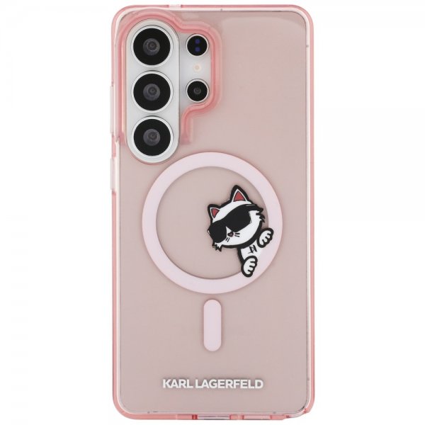 Karl Lagerfeld Samsung Galaxy S26 Ultra Cover Choupette Peekaboo MagSafe Rosa