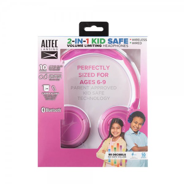Altec Lansing Hovedtelefoner Børn Trådløse 2-i-1 On-Ear Rosa