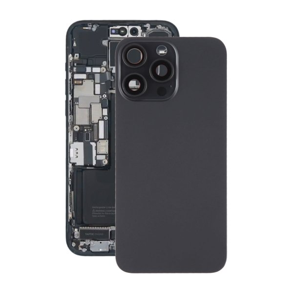 iPhone 15 Pro Max Bagside Glas med Magnet og Kameralinse - Sort Titanium