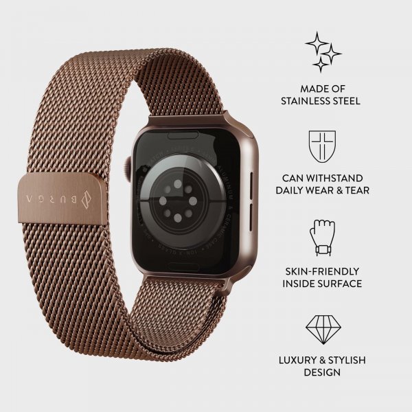 Burga Apple Watch 38/40/41/42mm Rem Metal Mesh Rosaguld