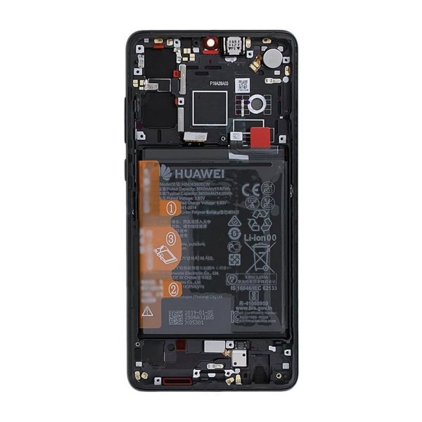 Huawei P30 New Version Skærm med LCD Display og Batteri Original - Sort