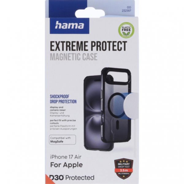 Hama iPhone Air Cover Ekstrem Beskyttelse MagSafe Sort