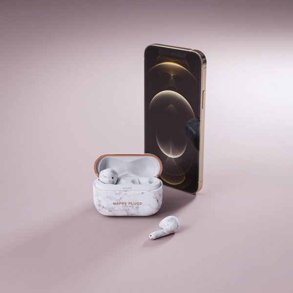 Happy Plugs Hope TWS Hvid Marmor