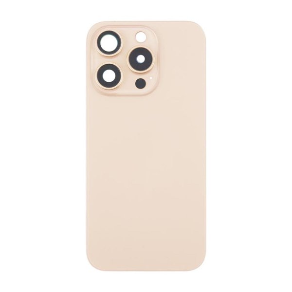 iPhone 16 Pro Max Bagside Glas med Magnet og Kameralinse - Sandfarvet Titanium