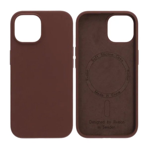 Rvelon iPhone 15 Cover Silikone MagSafe Brun