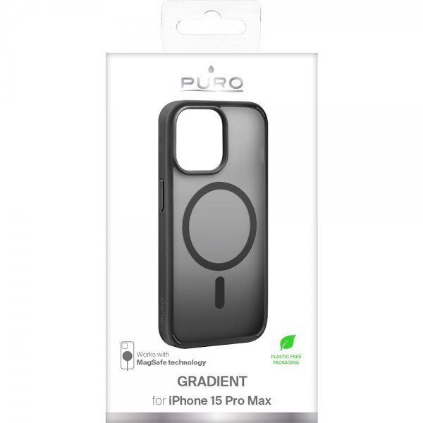 Puro iPhone 15 Pro Max Cover Gradient MagSafe Sort