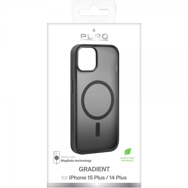Puro iPhone 15 Plus Cover Gradient MagSafe Sort