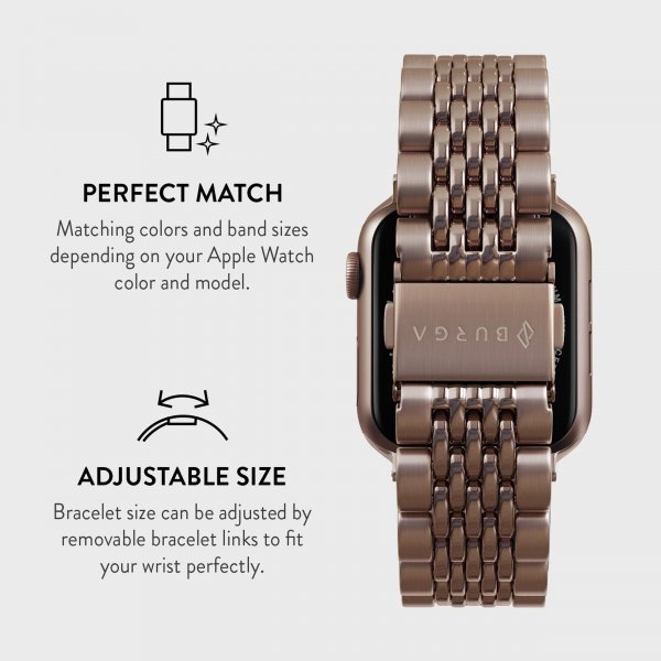 Burga Apple Watch 44/45/46mm/Ultra 49mm Rem Metal Rosaguld