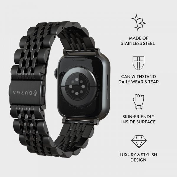 Burga Apple Watch 44/45/46mm/Ultra 49mm Rem Metal Sort