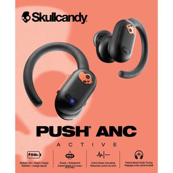 Skullcandy Trådløse Hovedtelefoner Push Play Active ANC Sort Orange