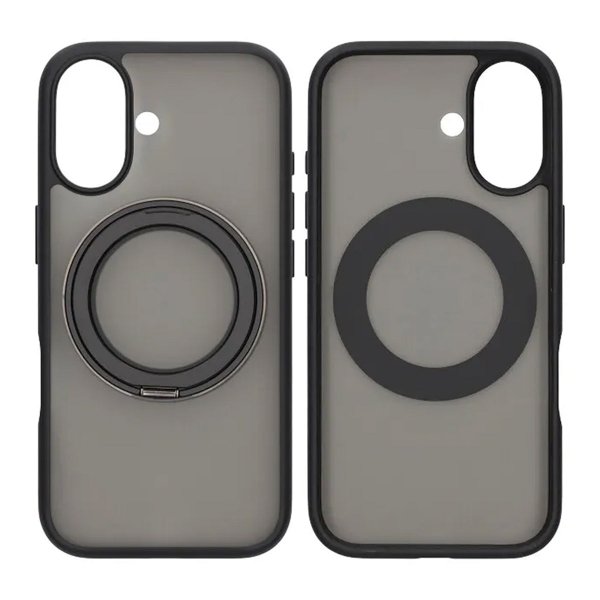 iPhone 17 Cover Roterbart MagSafe Stativ Sort
