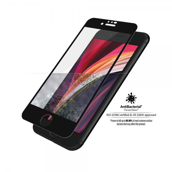 PanzerGlass iPhone 6/6S/7/8/SE Skærmbeskytter Case Friendly Sort