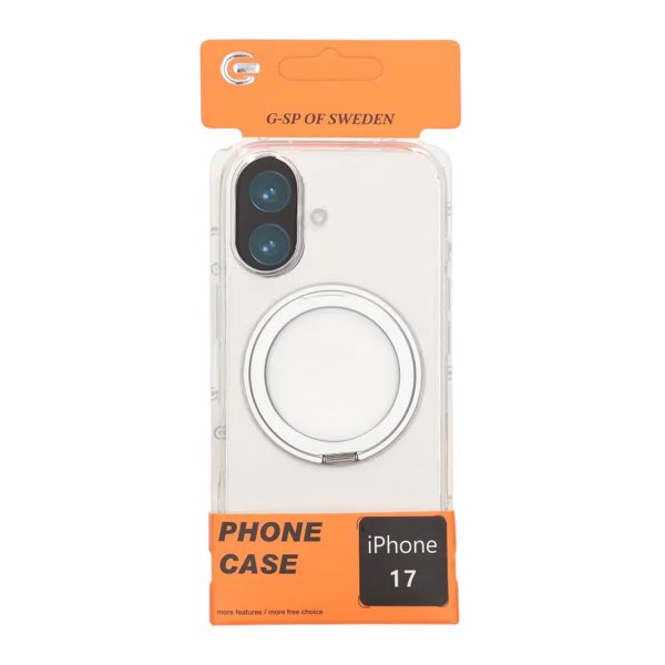 iPhone 17 Transparentt MagSafe-cover med Roterbart Stativ